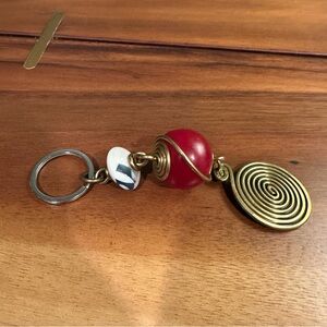 Brass Spiral Bead Keychain